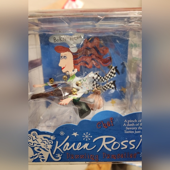 Karen Rossi Fun Metal Art Ornament Dazzling Damselles Lady CHEF Born to Cook - Picture 5 of 7